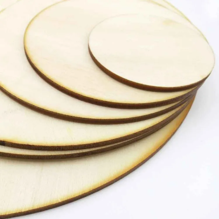 10-80mm Unfinished Round Wood Circle Cutout for Wedding Table Scatter Decoration Round Wood Craft