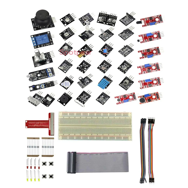 

Raspberry Pi 3 Model B+ 37 IN 1 Sensors Kit with big breadboard Starter Kit