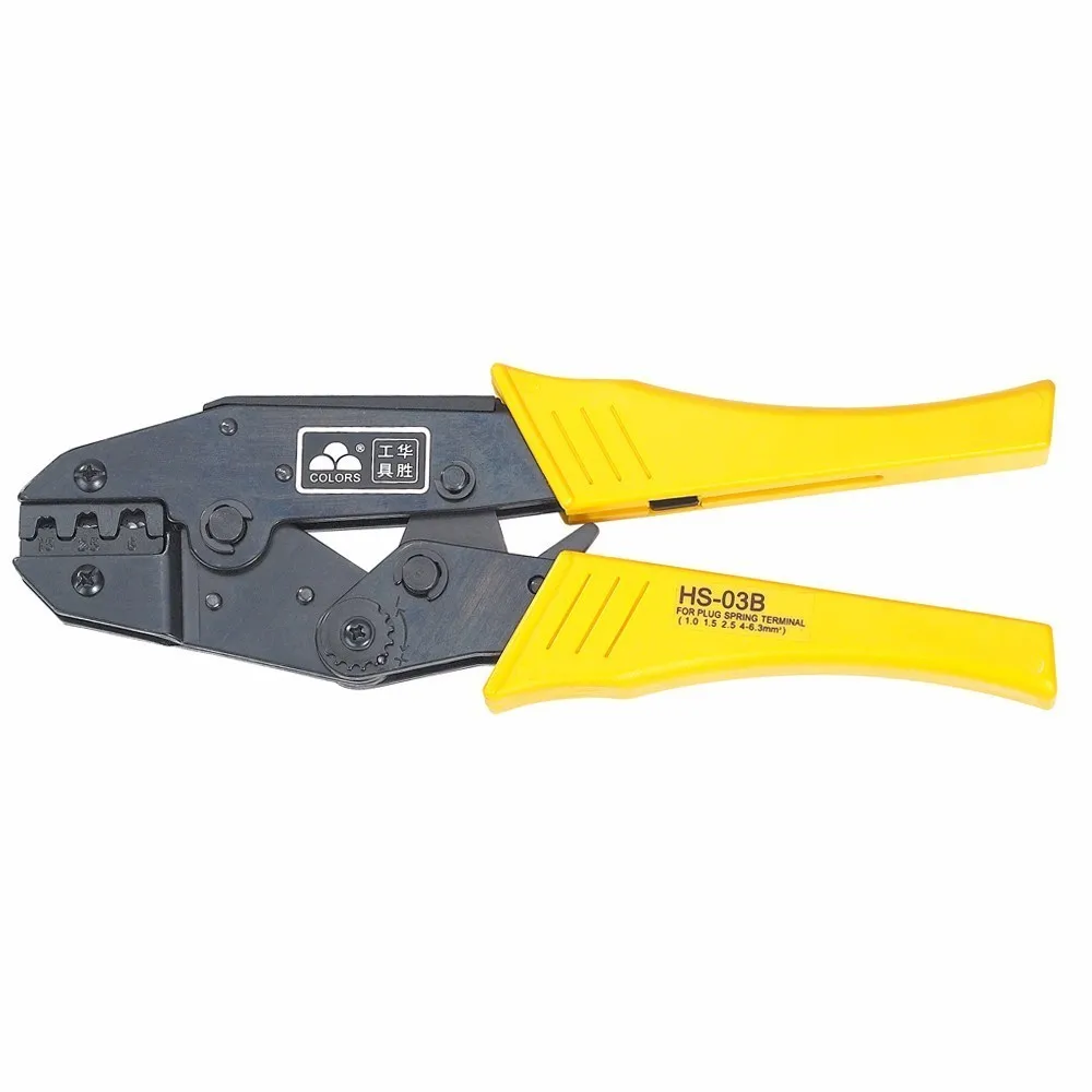 Crimp Pliers Hs-03b 1.5-6.0mm 15-10awg Multi Hand Tools Uninsulated Female Terminals Crimping Alicate Replaceable Dies 9 Inch