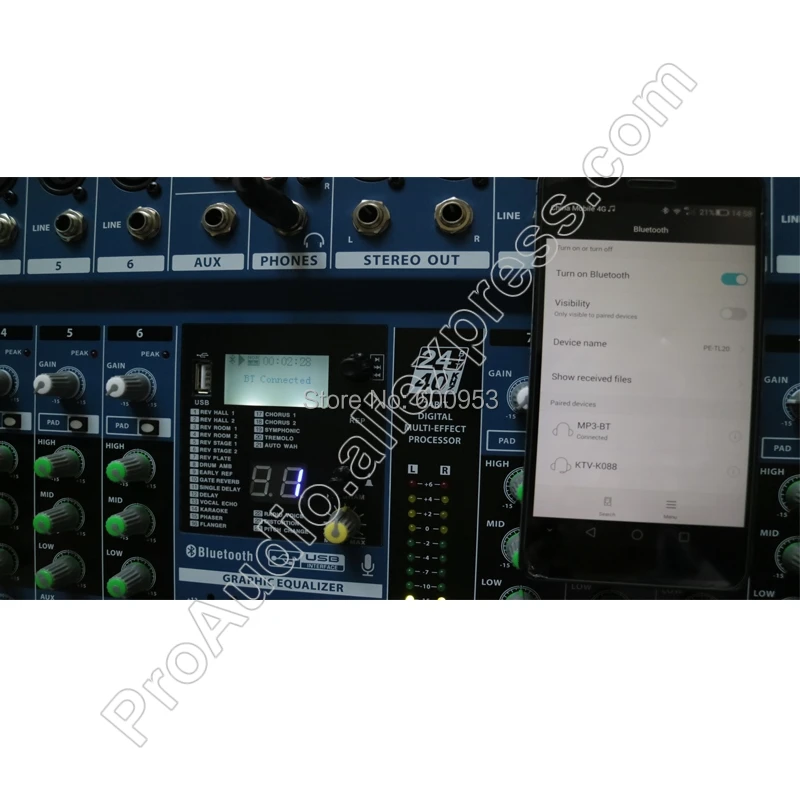 وحدة مزج صوت لاسلكية ، 10 قنوات ، بلوتوث ، USB 24 بت ، DSP 48V ، فانتوم باور ميكس ، وحدة خلط ، في المخزون