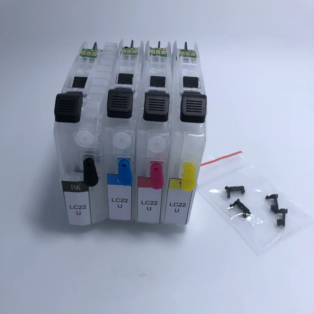 YOTAT Empty LC 22U Refillable ink cartridge LC22U for Brother MFC-J985DW DCP-J785DW printer (Europe)