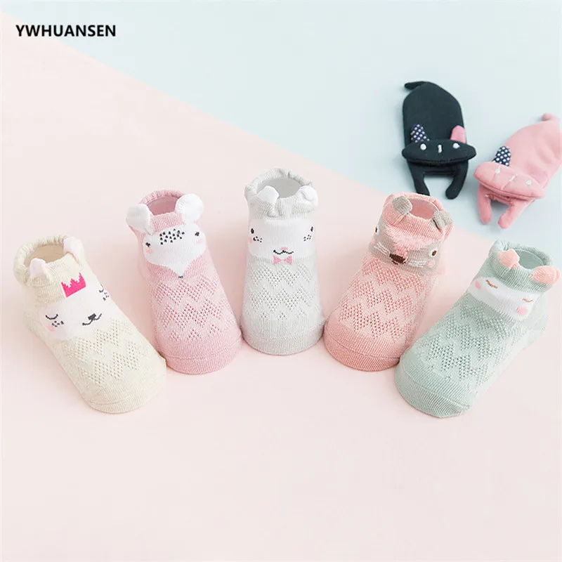 5 Pairs/lot Cotton Boy Child Socks Infants Summer Mesh Socks For Newborns Baby Cute Cartoon Socks For Girls Thin Soft