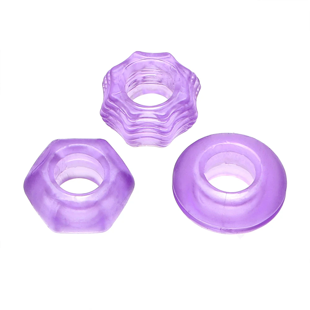 OLO 3Pieces/set Cock Ring Penis Ring Chastity Extender Ring Erotic Sex Toys For Men Penis Enlargement Sleeve Delay Ejaculation