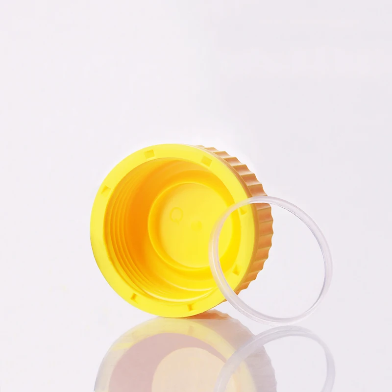 4pcs Yellow/Blue/Orange/Red/Green/White/Pink thread cap,GL45mm,Polypropylene material,Plastic Screw Cap with threaded bezel ring