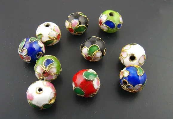 DoreenBeads 30PCs Cloisonne Ball Spacer Beads In Assorted Colors 10mm Dia. (B01242), yiwu