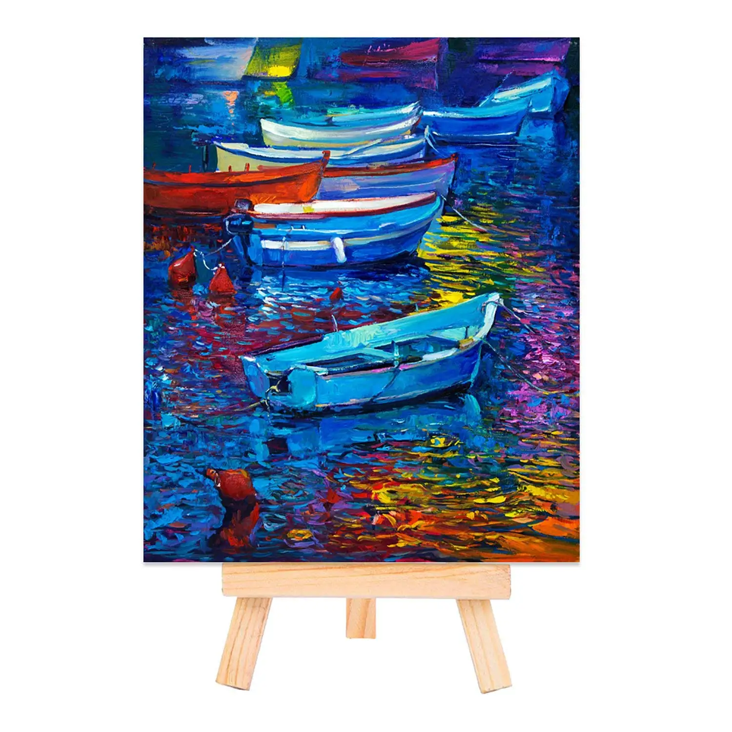 حامل عرض خشبي صغير للرسم ، مجموعة من 24 حامل خشبي صغير للمشاريع الزيتية المصنوعة يدويًا من الأكريليك