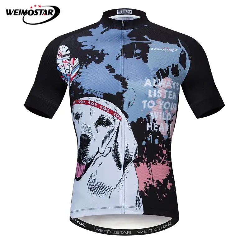 Weimostar Labrador Retriever Cycling Jersey Summer Sport Bicycle Clothing Quick Dry MTB Road Bike Jersey Breathable Cycling Wear