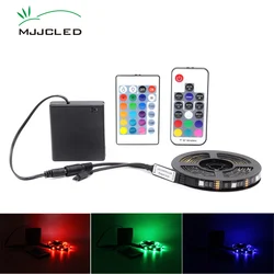 Listwy RGB LED zasilanie bateryjne Tira taśma LED 5V regulowany wodoodporny zasilany z baterii pilot Camping dekoracyjna lampa