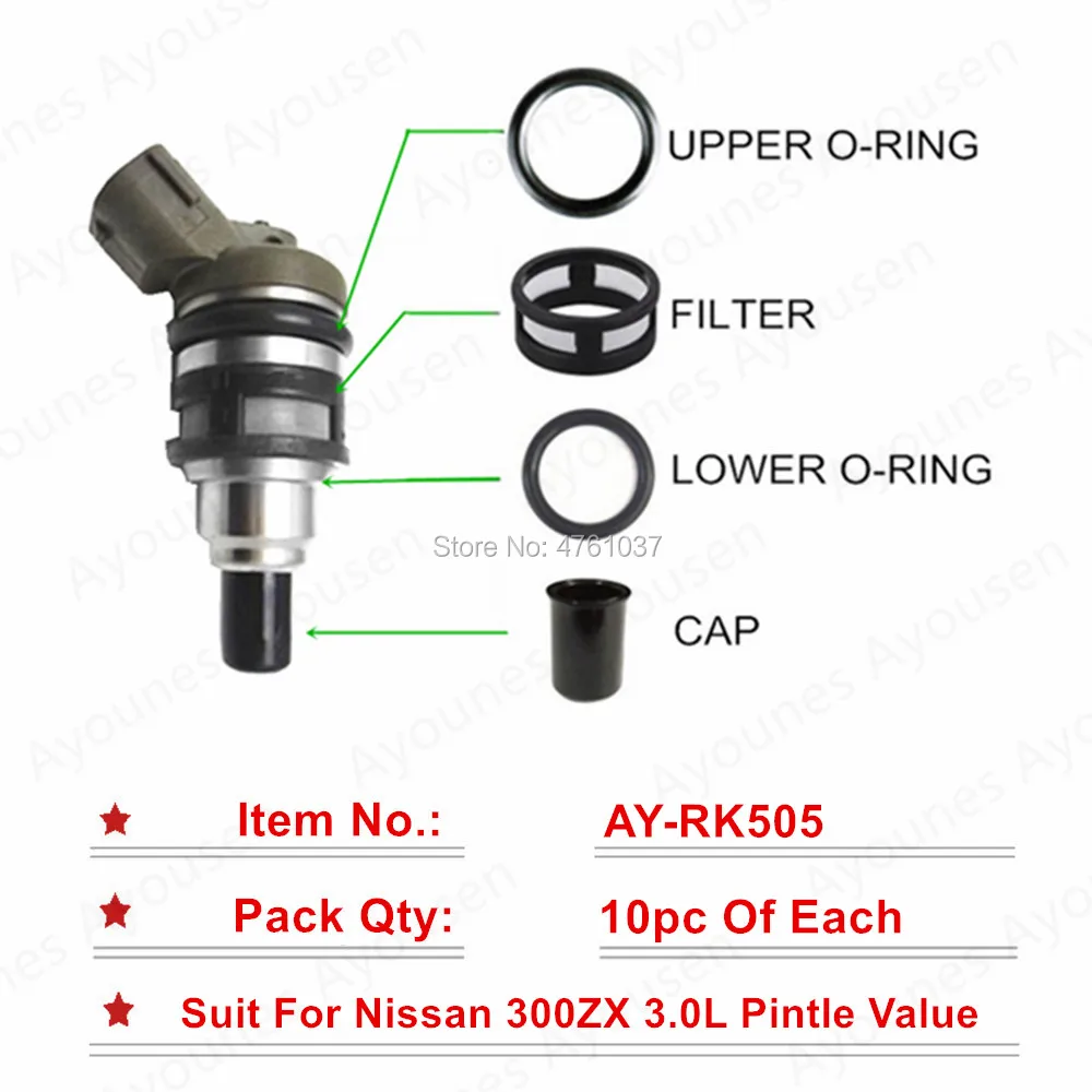 10 مجموعات لنيسان 300ZX 16600-85E06/FJ142 16600-66U00 حاقن الوقود إصلاح أطقم أعلى جودة AY-RK503 المنطقة الجزئية شحن مجاني