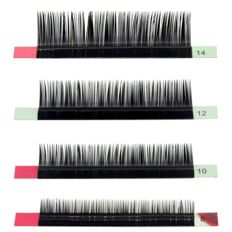 Kimcci 16Rows/Case 7~15mm Mix In One Tray Natural Synthetic Mink Individual Eyelashes Extension Makeup Cilia Professional Cilio