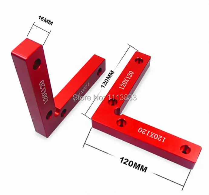 New 1 Pair(2pcs) 120mm x 120mm(100mm x 100mm) L-Squre Clamping Squares Pair 90 Degree Try Square Angle Ruler