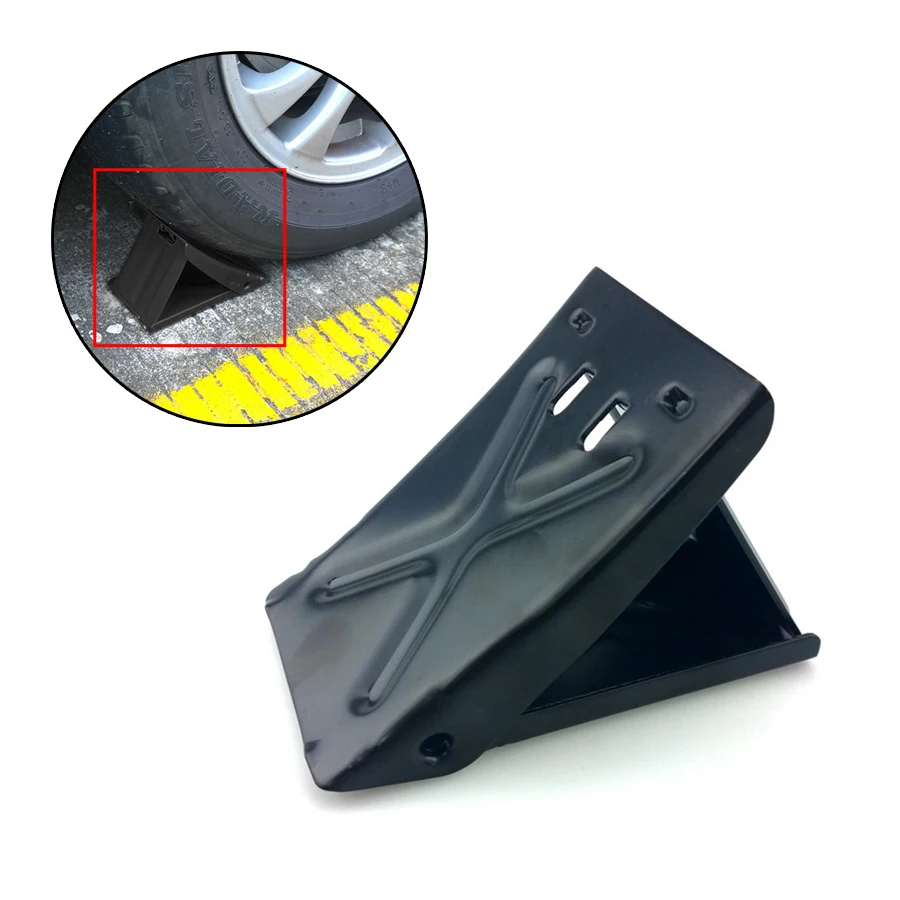 

1 Pcs Car Truck Wheel Tire Antislip Chock Stop Block Slope Anti-slip Black Thick steel plate Fixed Tires