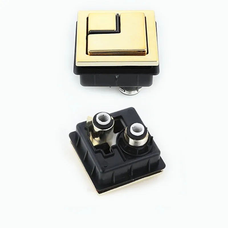 Outer top 58X58mm Gold color Square Toilet dual push button,Suitable for toilet water tank ceramic cover hole 45-56mm,J18262