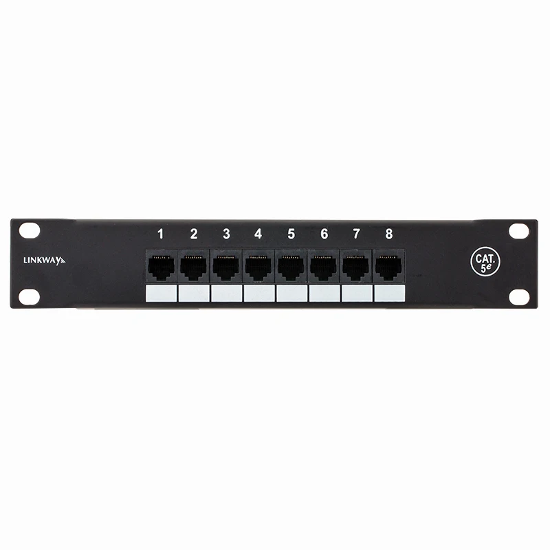 Linkwylan 10 inch 8Ports CAT5e CAT6 Patch Panel 1U - SOHO Mini Patch Panel 8port - 10inch Rack Mount