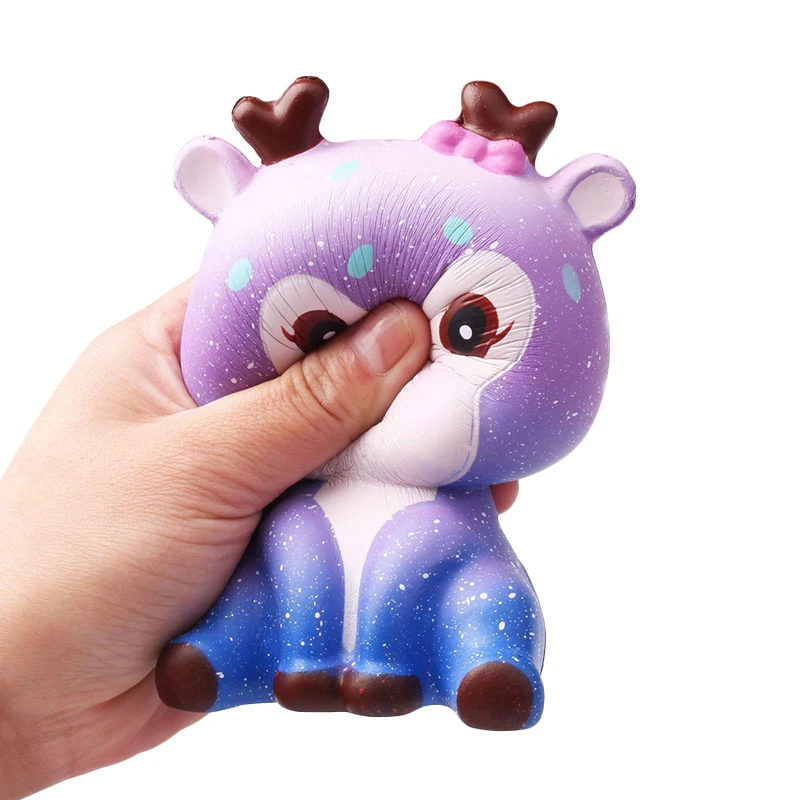 Cute Galaxy Deer Animal Squishy Cream Scented Squeeze Toys Strap Funny Gadgets Anti Stress Novelty Toy Giift Kids