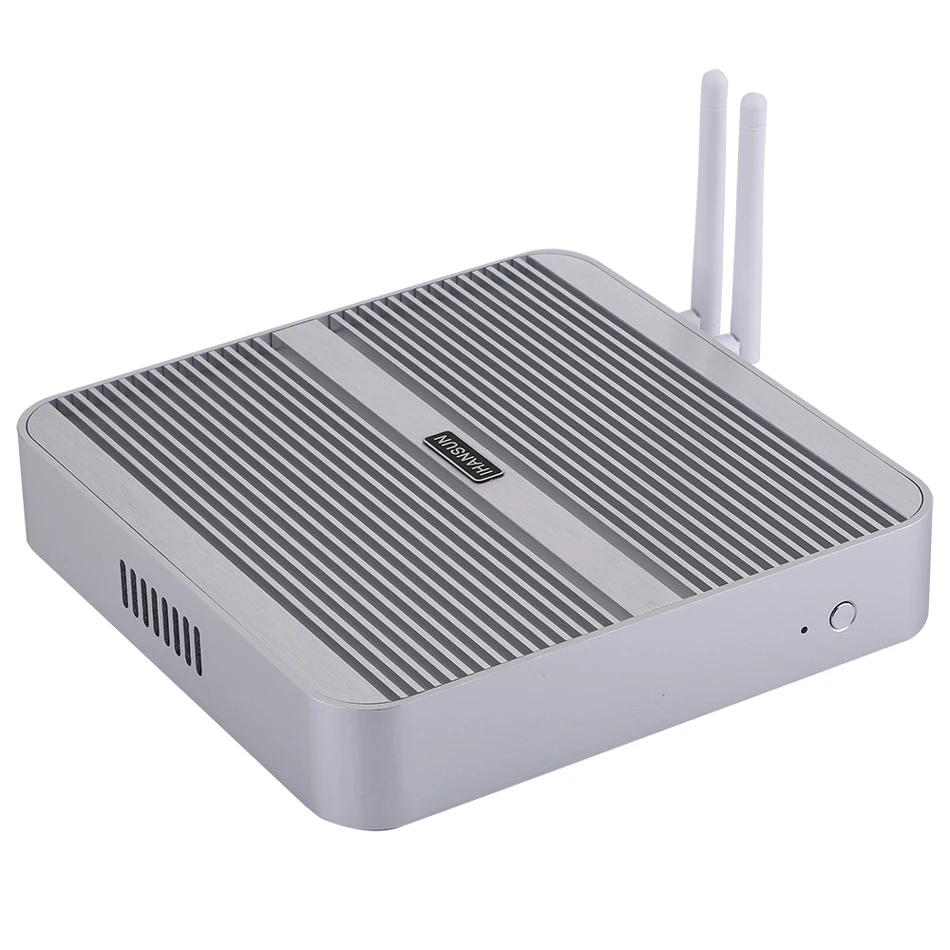 HUNSN-Mini PC Fanless, Computador Desktop, Windows 11,VGA,HDMI, 4xUSB3.0, 2USB 2.0,LAN, Kodi Box,I5, 4200U, 4210U, 4250U, 4258U, 4258U