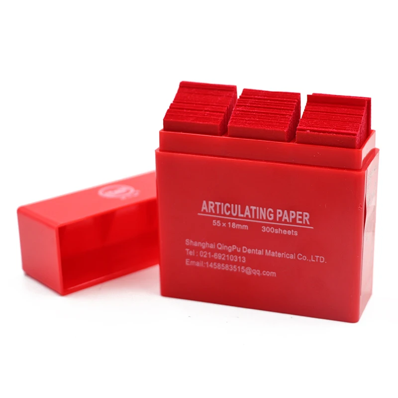 300Sheet/Box Dental Articulating Paper Strips Red/Blue Double-sided bite paper 55*18mm Red/Blue Teeth Whitening Dentist Material