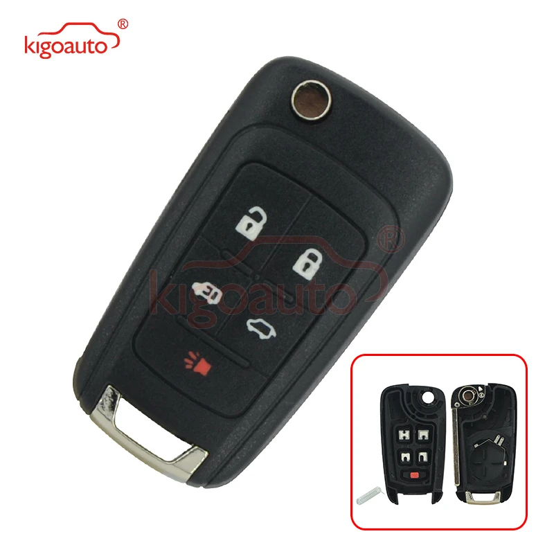 Kigoauto Flip remote key shell 5 button for Buick Lacrosse GL8 2010 2011 2012 2013 Flip Folding Remote key case