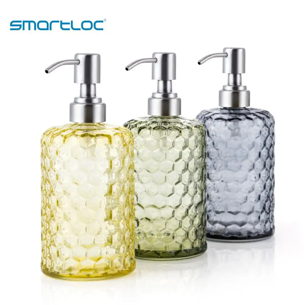 Smartloc 600ml Glass liquid Hand Soap Dispenser Pump Wall Shower Shampoo Automatic Bottle Smart Kitchen Bathroom Accessories Set