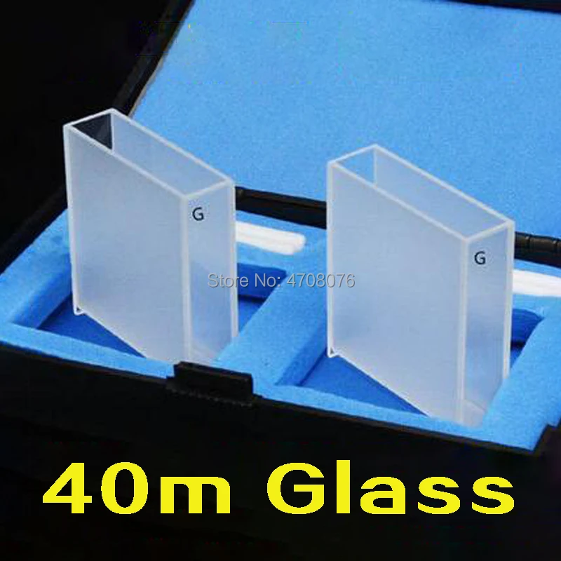 Standard Glass Cuvette Cell with lid for chemical spectrum Capped Glass cuvette Spectral analysis instrument 40mm flux 2pcs/box