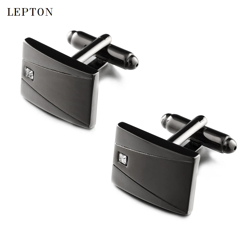 

Classic Black Cufflinks & Tie Clips Set For Mens Lepton High Quality Business Gift Necktie Pin Tie Bars Clip Clasp Drop Shipping