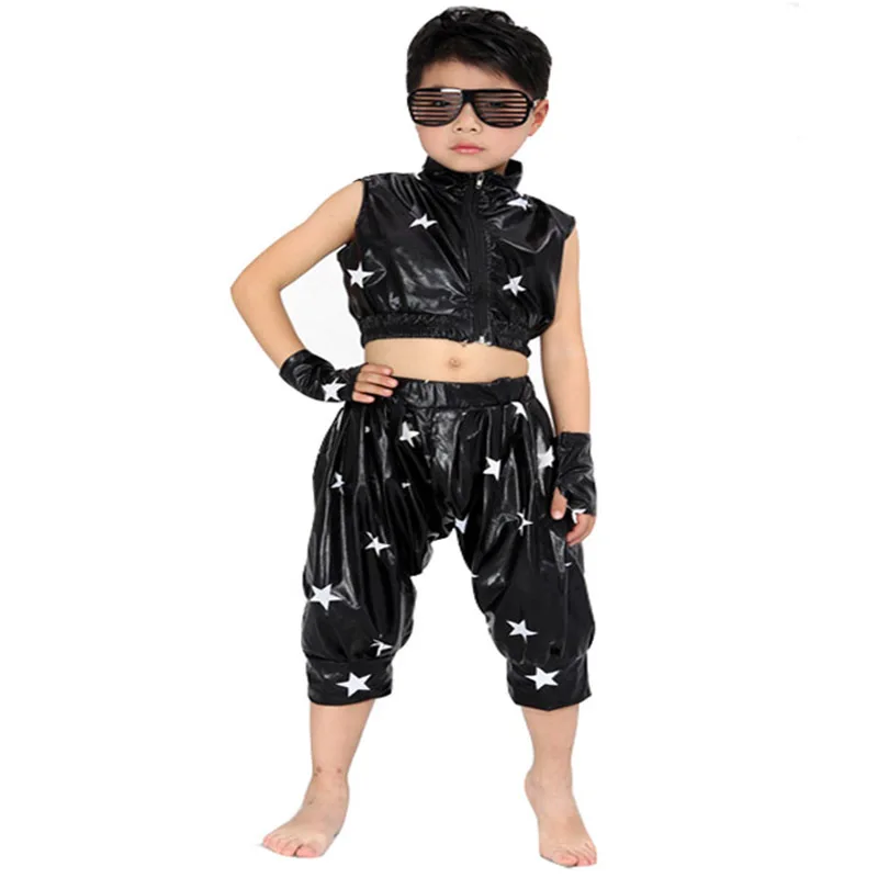 Songyuexia  Unisex Kids Clothing Set Hip Hop Performance Clothing Short Pants Jazz Dance Costumes