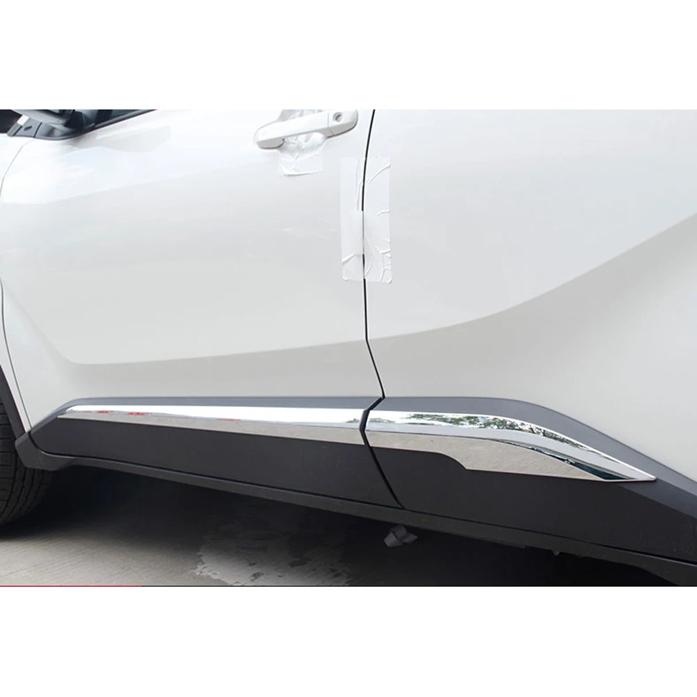 Korpus drzwi osłona paska bocznego samochodu do Toyota C-HR CHR 2017 2018 2019 2020 2021 chromowana stylizacja zewnętrzna wykończeniowa 4 szt — zdjęcie 7