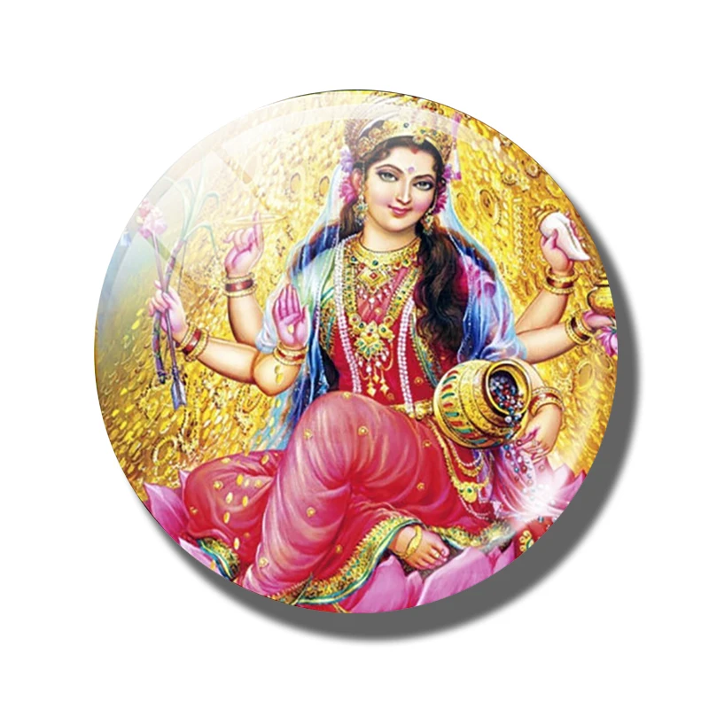 5PCS/SET Goddess Krishna 25mm Glass Cabochon Jewelry Lord Shiva Amulet Charm Pendant Fashion Accessories Hinduism Creative Gifts