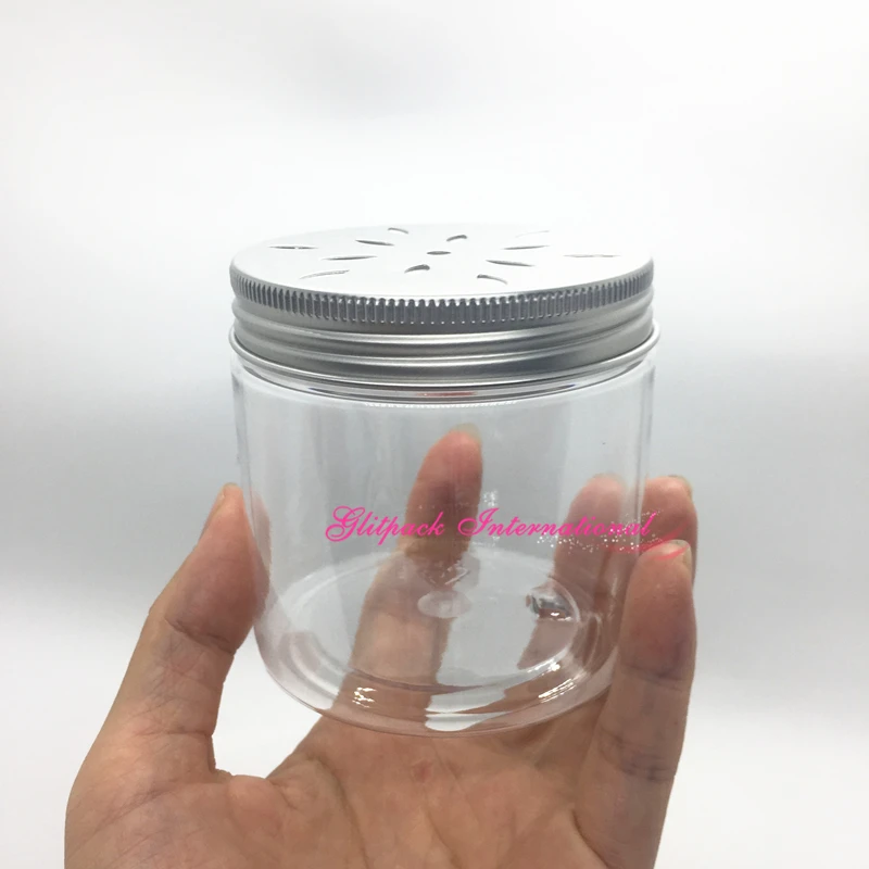 30pcs/lot 7oz hollow Aluminum Lids Solid Air freshener Containers 200ml plastic pots with lids 200g skin care jars wholesale