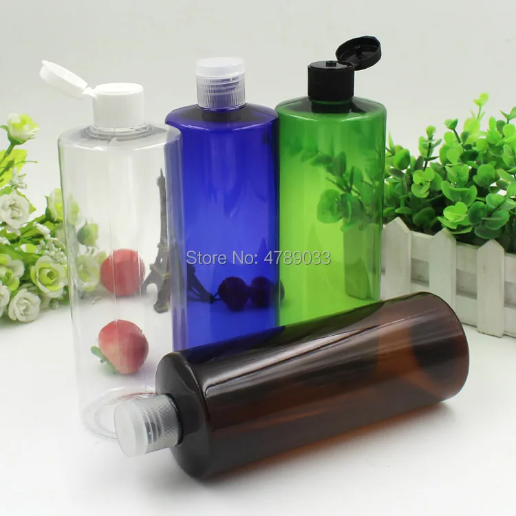 3/10pcs 500ml Plastic Transparent PET Bottle With Flip Cover Cap 500cc Empty Cosmetic Refillable Sub bottling Package Container