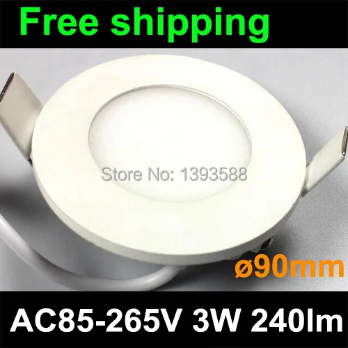 

round led downlight 3W AC85~265V CE RoHS Warm white/Cool white/White