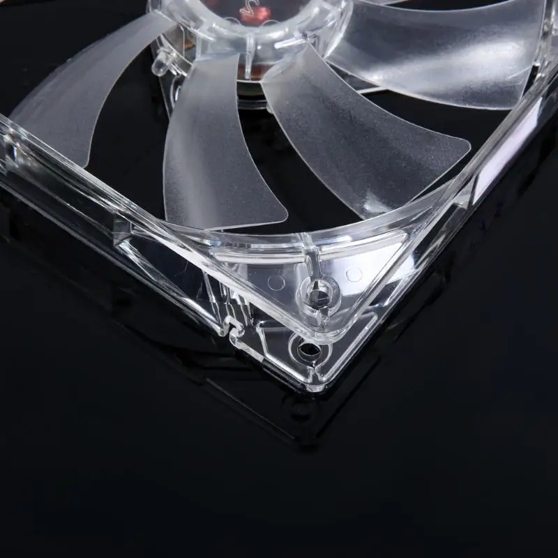 120mm Computer PC 4 LED Light Cooling Fan 12cm 4Pin Transparent Clear Case LED Luminous Chassis CPU Cooler Heatsink