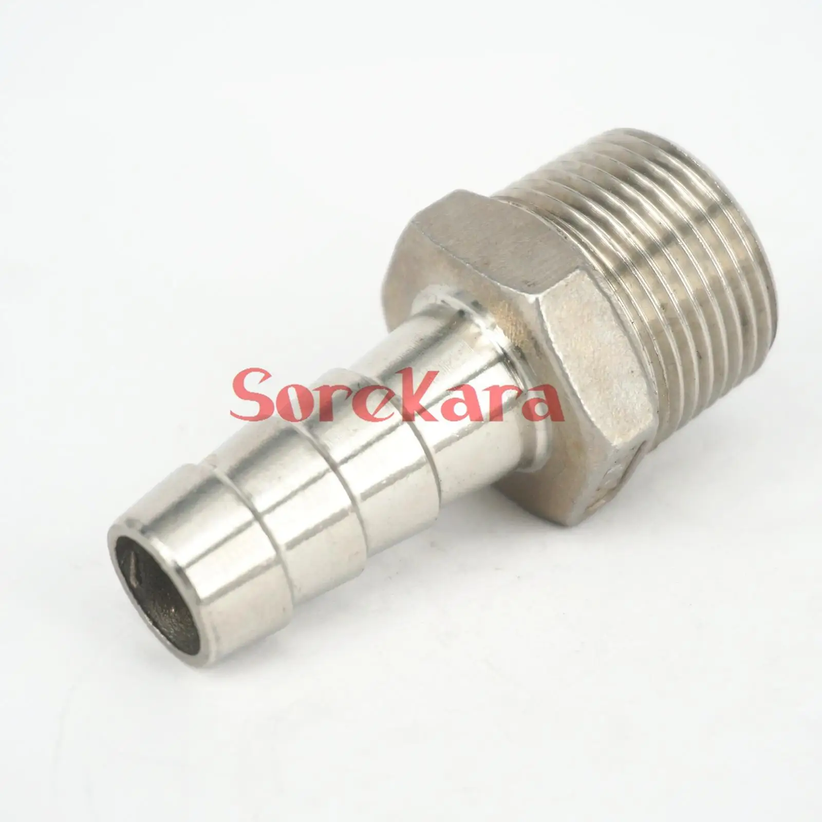 

3/8" BSPT Male x 10mm Hose Barbed 304 Stainless Steel Pipe Fitting Hose tail Connector 230 PSI