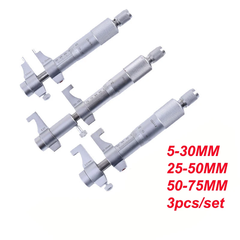 5-30/25-50/50-75/75-100mm/100-125mm/125-150mm/150-175mm Inside Micrometer Screw Gauge Metric Micrometers Carbide Measuring Tools