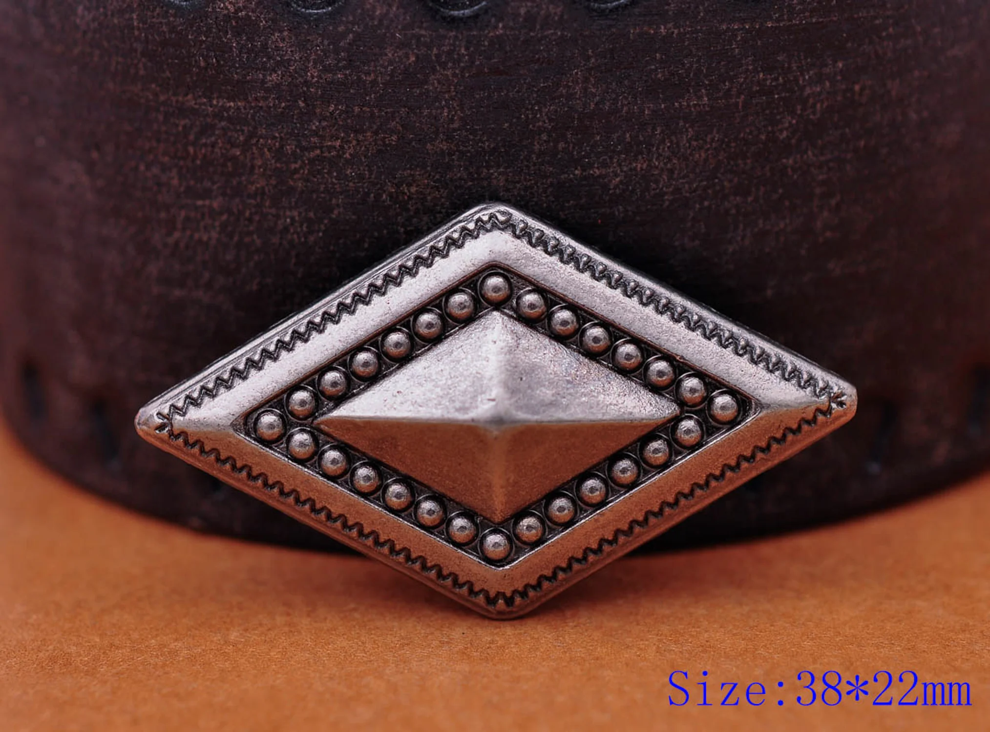 Antique Silver Plated Big Rhombus Studs Punk Rivet Studs Conchos Leather Craft Accessories Fit For Belts Shoes Bags DIY Making