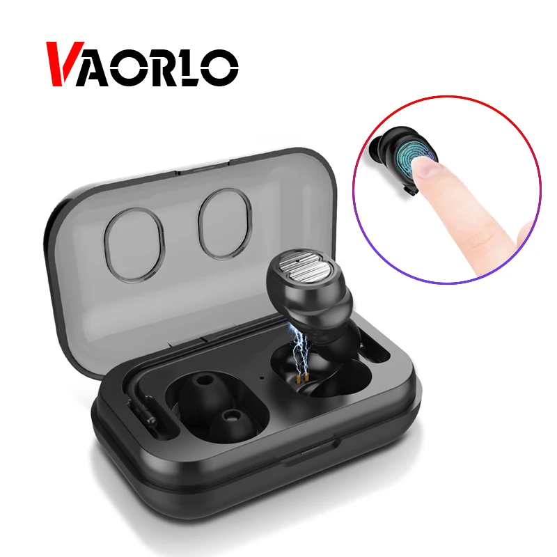 

VAORLO Single Bluetooth Earphone Touch Control Mini Wireless Earbud With Charging Box Handsfree Headset For iPhone Samsung Phone