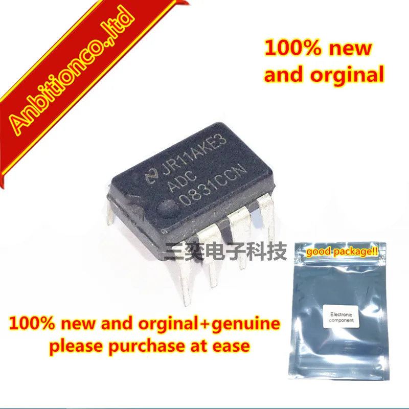 10pcs 100% new and orginal ADC0831CCN DIP8 Serial I/O 8-Bit A/D Converters with Multiplexer Options in stock