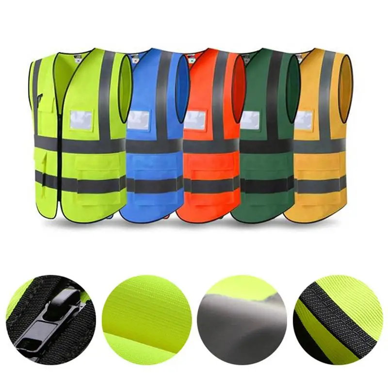 Motocycle Reflective Vest Multiple Pockets Traffic Safety Facilities Protective Clothing Waistcoat For Outdoor Night Riding