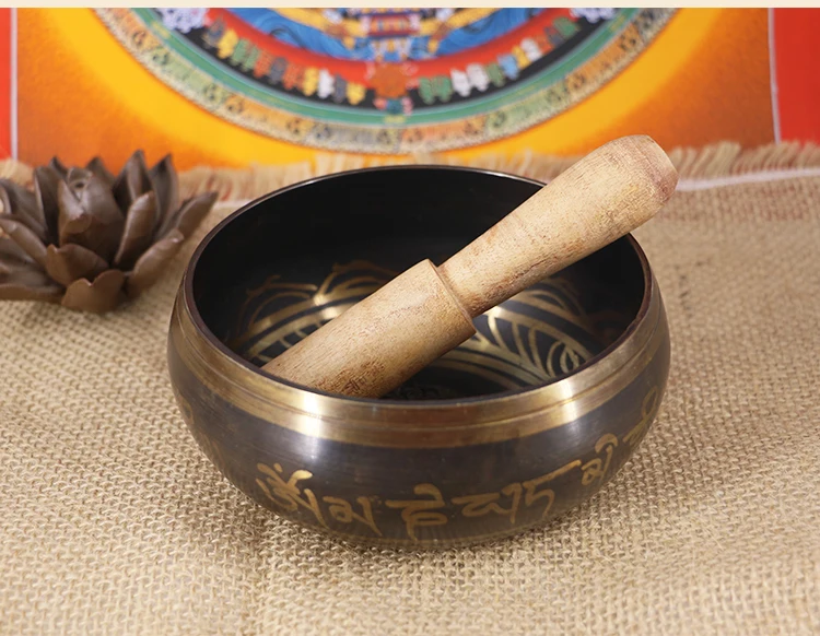 11.5cm Yoga Tibetan Singing Bowl Himalayan Hand Hammered Chakra Meditation Religion Belief Home Decoration Crafts Home Decor