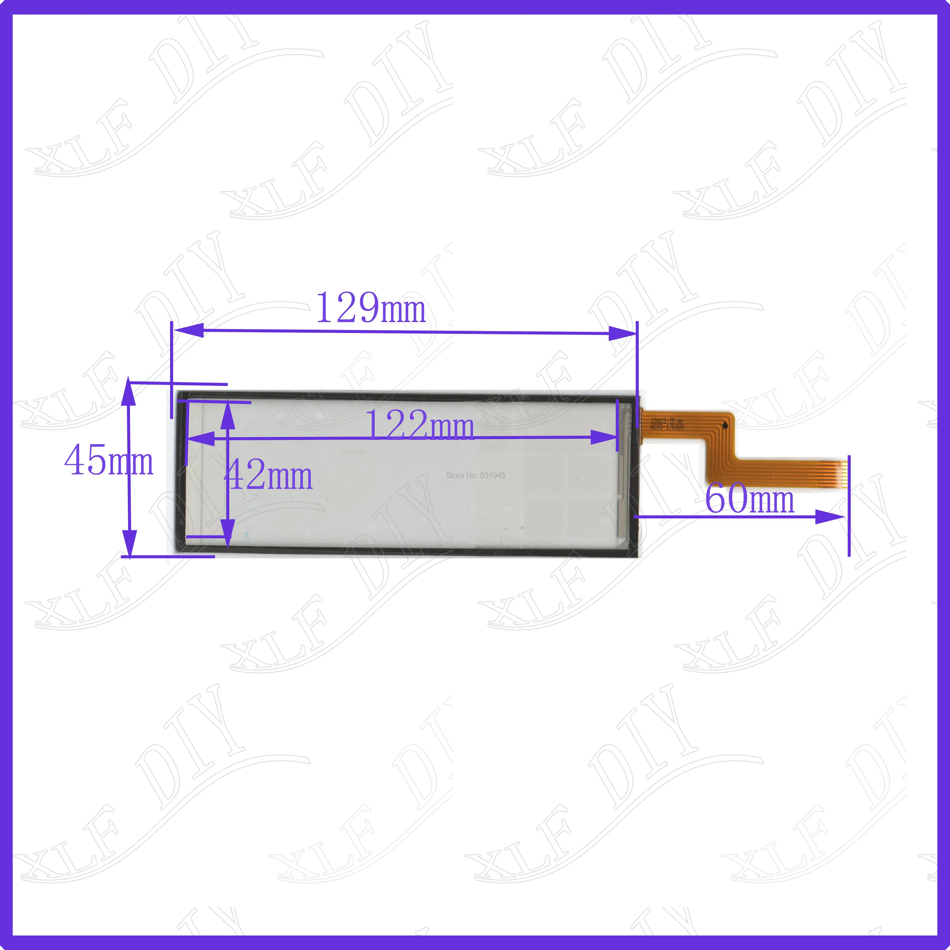 

ZhiYuSun 13423-TP 129mm*45mm 7 wire TOUCH SCREEN for gps glass 129*45 touch panel