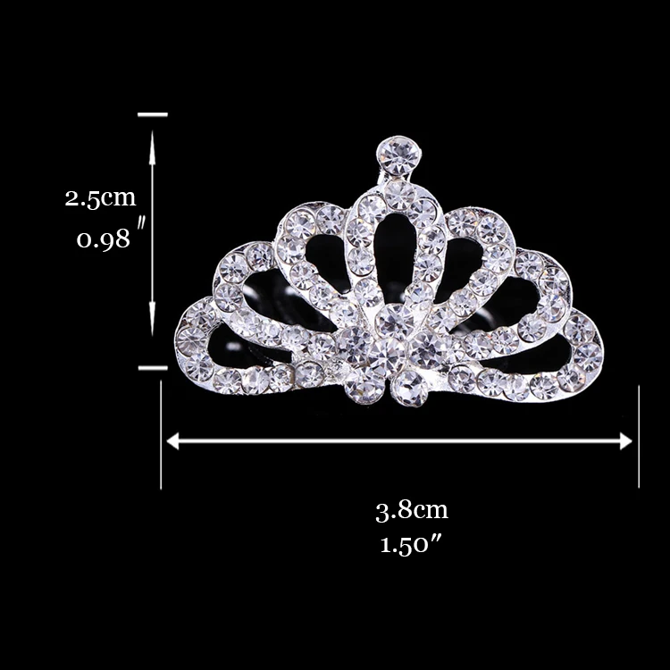 Children Tiaras and Crowns Small Kids Girls Rhinestone Crystal Crown Heart Princess Party Accessiories Hair Jewelry Ornaments