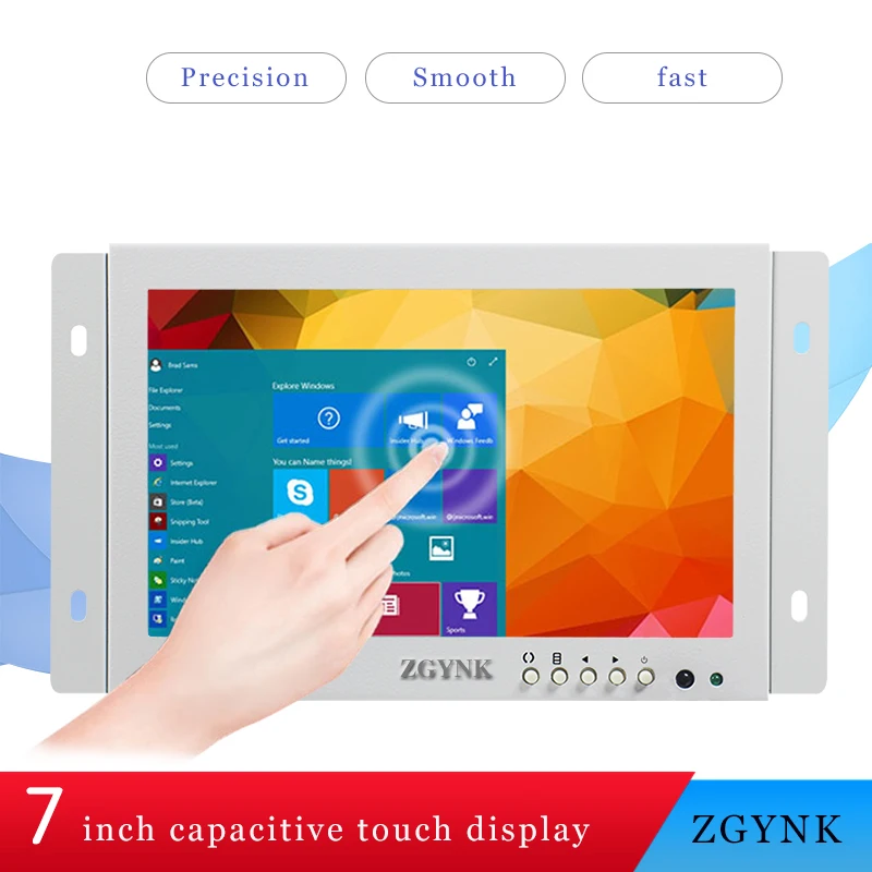 

7 inch white embedded HD capacitive touch screen open computer cabinet touch display LED LCD screen