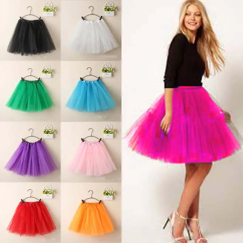 Women Vintage Tulle Skirt Short Tutu Mini Skirts Adult Fancy Ballet Dancewear Party Costume Ball Gown Mini skirt Summer 2020 Hot