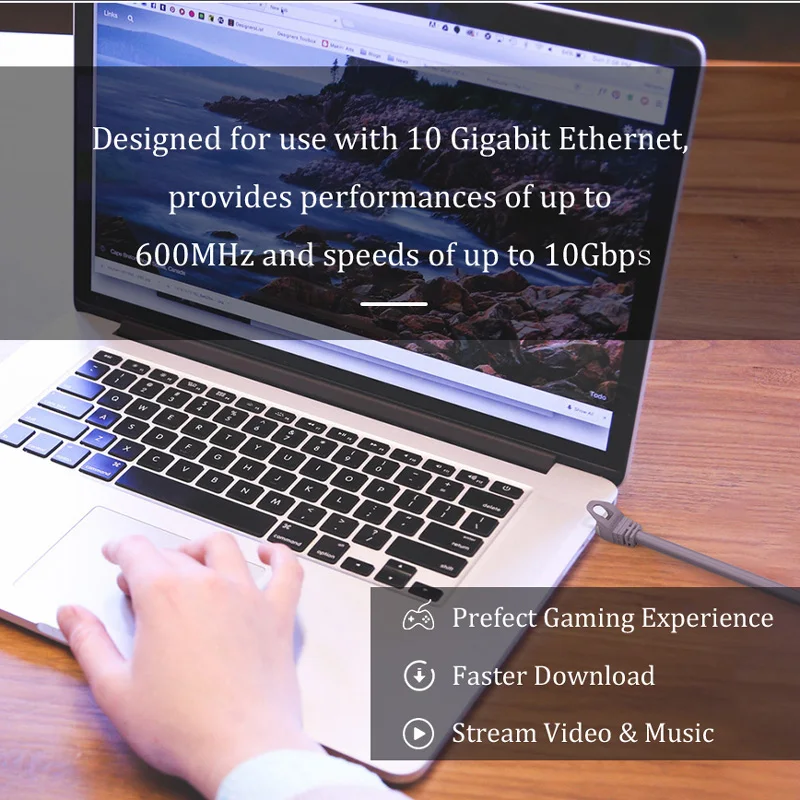 CHOSEAL S/FTP CAT 7 kabel Ethernet pozłacany ekranowany kabel Ethernet RJ45 10 Gigabit 23AWG przewód sieciowy Cat7 LAN kable