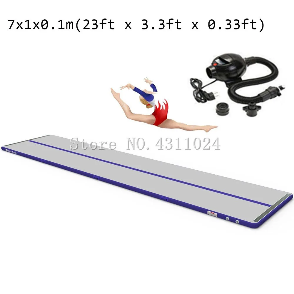 7x1x0,1m rote aufblasbare Gymnastikmatratze Gym Tumble Airtrack Boden Tumbling Air Track mit einer Pumpe