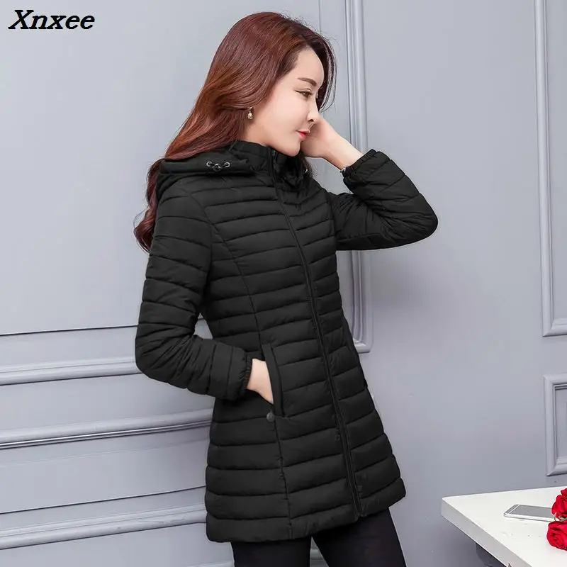 Xnxee-Chaqueta larga de alta calidad para mujer, Parkas de invierno, abrigos largos, invierno y otoño, 2018