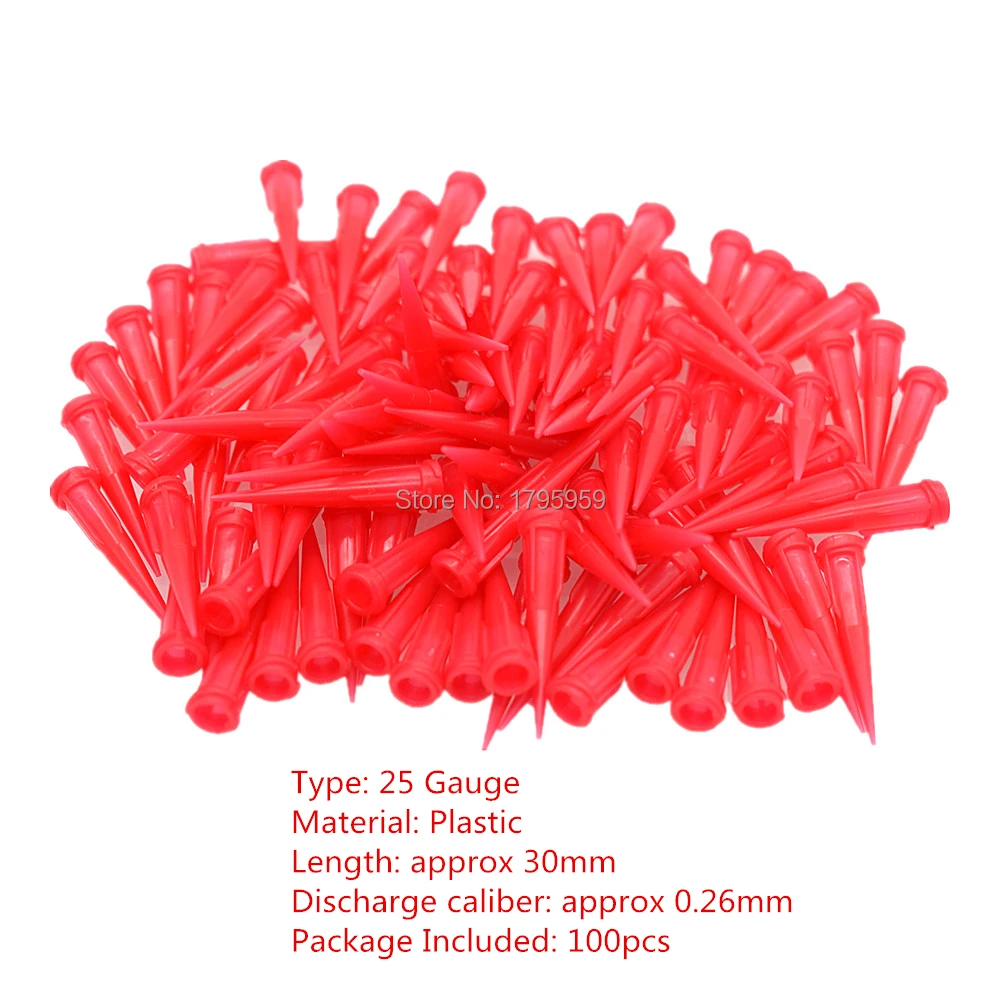 Tapered Dispensing Tips Adhesive Dispensing Plastic Needle 18G 22G 25G Tapered Blunt Tips Liquid Glue Dispenser Needles 100pcs