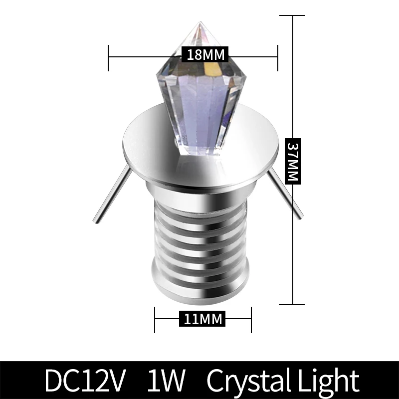 QITU LED Spot  Gypsophila Built-in LED Spotlight Diamond Crystal Decoration Mini DC12V Cut Hole 13mm Cabinet 1W Display Light