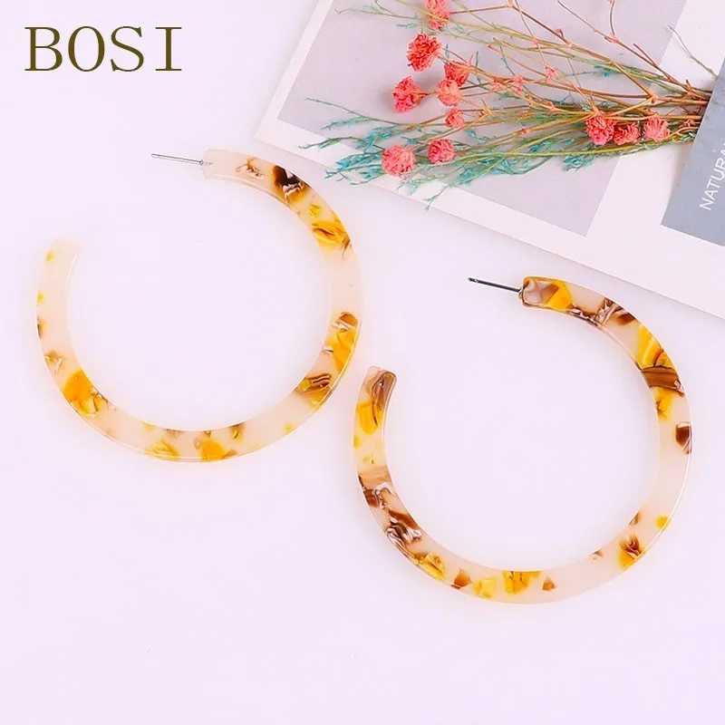 아크릴 귀걸이 Boho 아세테이트 기하학 펜던트 귀걸이, 패션 여성 빅 롱 드롭 귀걸이 Dangle Jewelry Gifts Statement CC