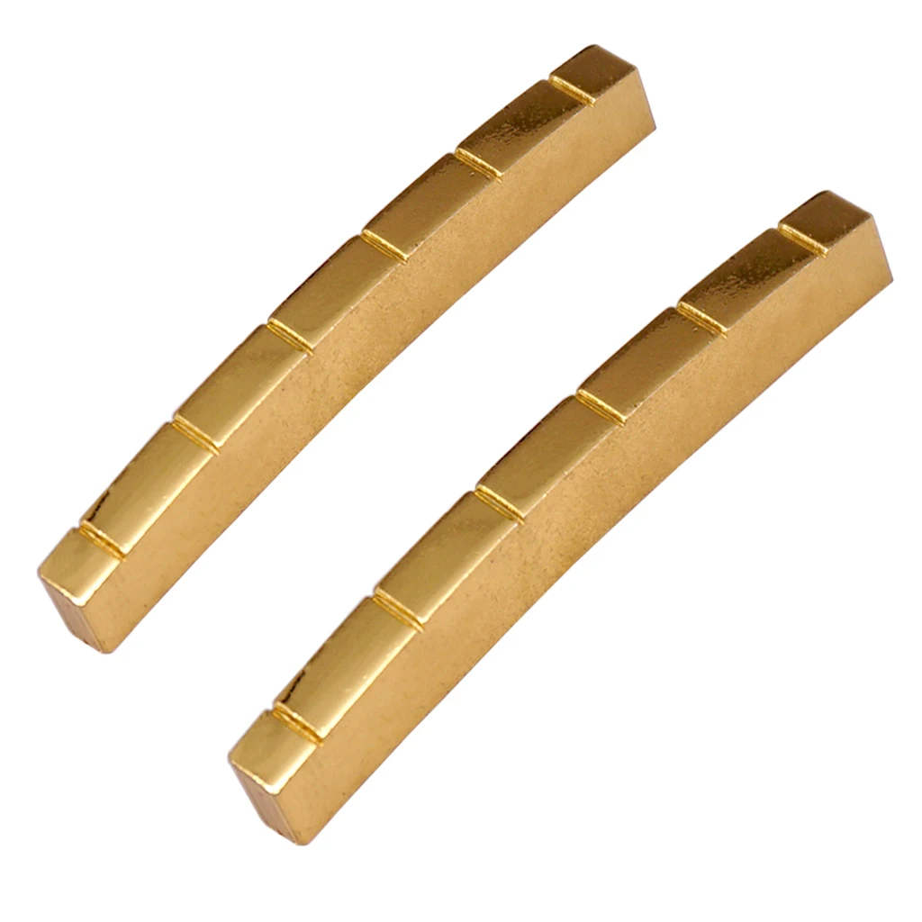 42mm Brass Curved Bottom 6 String Slotted Brass Nut for ST TL Telecaster  Electric Guitar Replacement Accessory Parts Gold